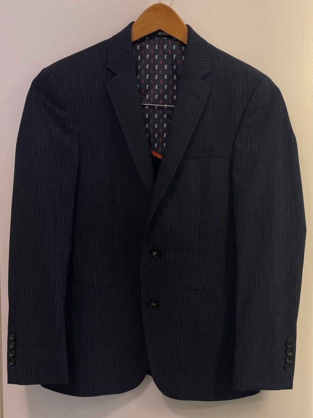 Murano Navy Pinstripe suit Slim modern fit. Perfect for prom or graduation